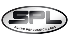 Sound Percussion Labs Logo black and white gradient with tagline